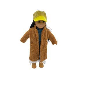 Brown (Faux) Lambs Wool Doll Coat with Pockets